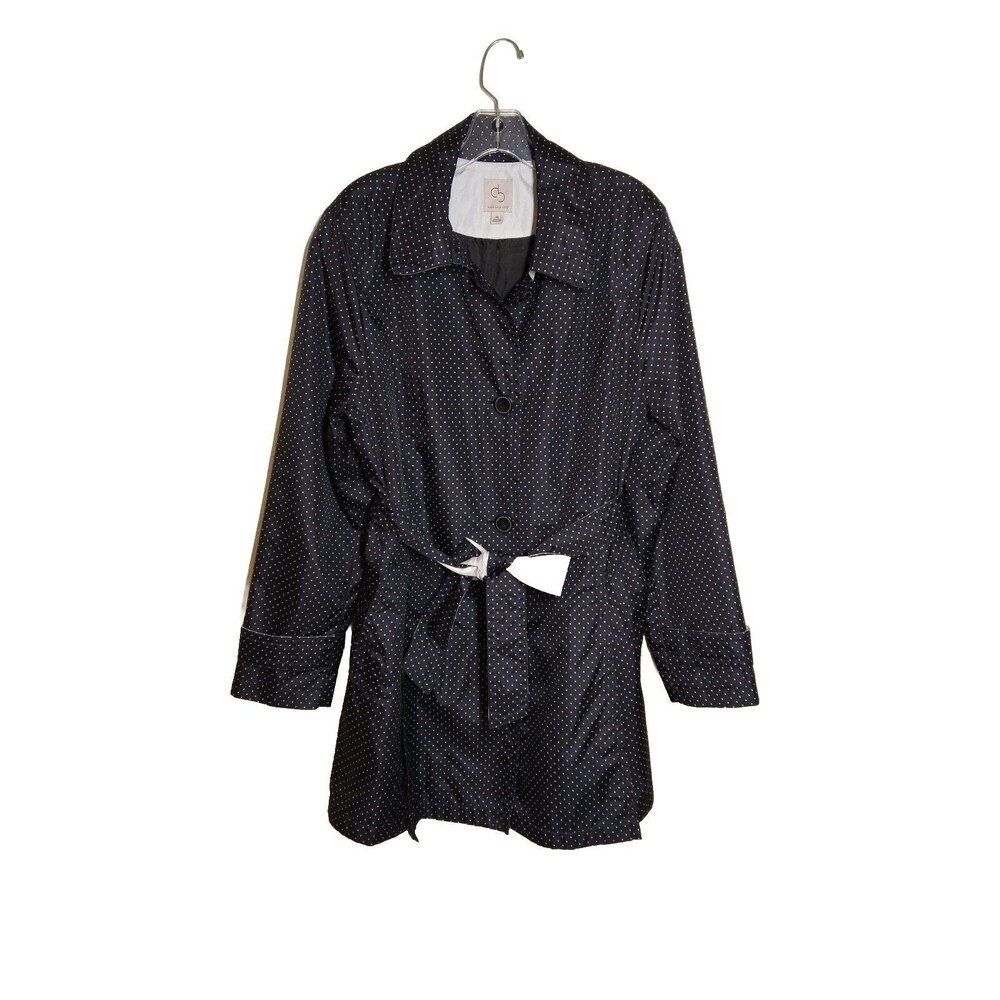 CD established 1962 Black Polka Dot Lightweight Rain Trench Jacket XL
